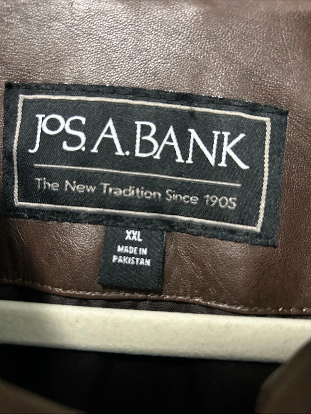 Jos. A. Bank Men's Brown Leather Bomber Jacket XXL